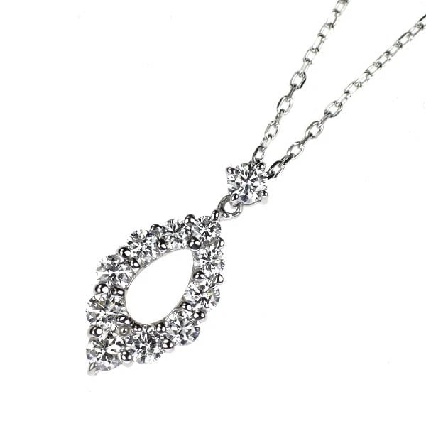 VENDOME AOYAMA PT950/ PT850 DIAMOND PENDANT NECKLACE: Vendome Aoyama Pt950/ Pt850 Diamond Pendant Necklace Brand: Vendome Aoyama Type: pendant necklace Material: Pt950/ Pt850, Main Stone/Creation Natural Color: Silver Size: Necklace: Chain Length?43.5cm