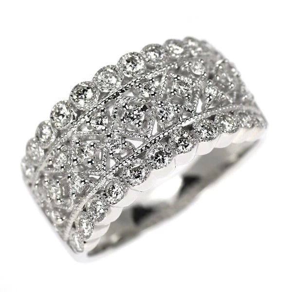 K18WG DIAMOND RING: K18WG diamond ring Brand: None Type: rings Material: K18WG, Main Stone/Creation Natural Color: WHITE GOLD Size: 7.25US Accessories: None Accessories Notice: When purchasing pre-owned goods, please