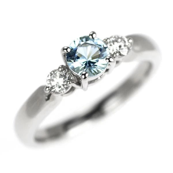 PT900 AQUAMARINE DIAMOND RING: Pt900 aquamarine diamond ring Brand: None Type: rings Material: Pt900, Main Stone/Creation AquamarineSide Stone Diamond Color: Silver Size: 5.25US Accessories: None Accessories Notice: Whe