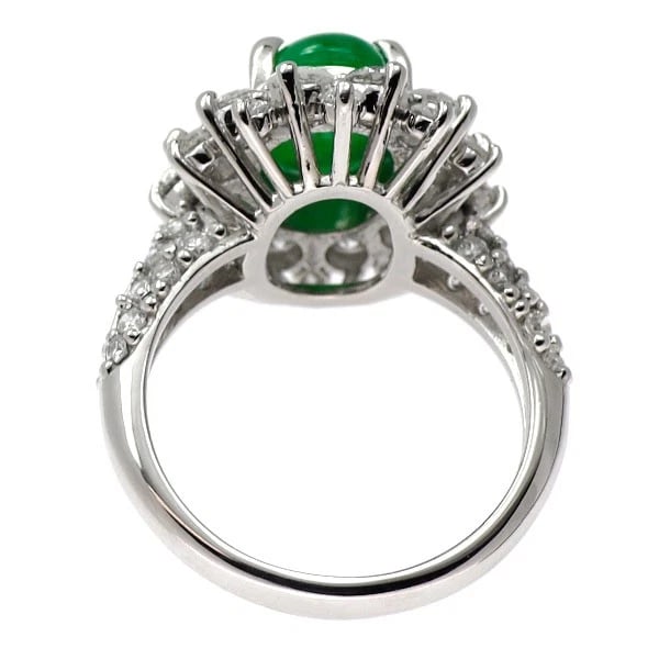PT950 JADE DIAMOND RING - 3