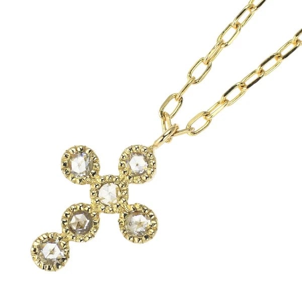 BENE BENE K18YG ROSE CUT DIAMOND PENDANT NECKLACE: Bene Bene K18YG Rose Cut Diamond Pendant Necklace Brand: None Type: pendant necklace Material: K18YG, Main Stone/Creation Natural Color: Yellow Gold Size: Necklace: Chain Length ?45cm Accessories: