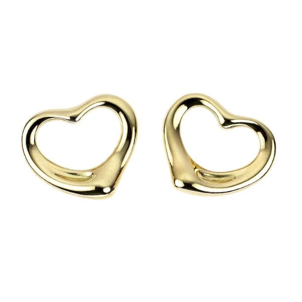 TIFFANY & CO K18YG OPEN HEART EARRINGS: Tiffany & Co K18YG open heart earrings Brand: Tiffany Type: piercing Material: K18YG, Color: Yellow Gold Size: Length/Width/Diameter (CM)8.9 Accessories: None Accessories Notice: When purchasing