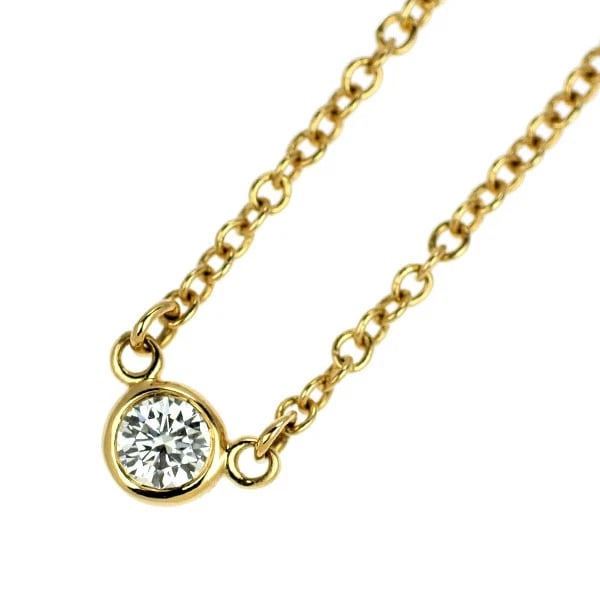 TIFFANY & CO K18YG DIAMOND PENDANT NECKLACE: Tiffany & Co K18YG Diamond Pendant Necklace Brand: Tiffany Type: pendant necklace Material: K18YG, Main Stone/Creation Natural Color: Yellow Gold Size: Necklace: Chain Length 41cm Accessories: None
