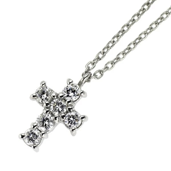 VENDOME AOYAMA PT900/ PT850 DIAMOND PENDANT NECKLACE: Vendome Aoyama Pt900/ Pt850 Diamond Pendant Necklace Brand: Vendome Aoyama Type: pendant necklace Material: Pt900/ Pt850, Main Stone/Creation Natural Color: Silver Size: Necklace: Chain Length41cm