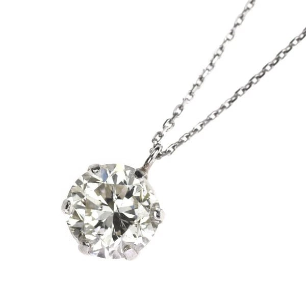 PT900/ PT850 DIAMOND PENDANT NECKLACE: Pt900/ Pt850 Diamond Pendant Necklace Brand: None Type: pendant necklace Material: Pt900/ Pt850, Main Stone/Creation Natural Color: Silver Size: Necklace: Chain Length 40.5cm Accessories: None