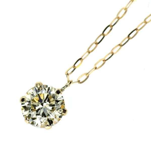 K18YG DIAMOND PENDANT NECKLACE: K18YG Diamond Pendant Necklace Brand: None Type: pendant necklace Material: K18YG, Main Stone/Creation Natural Color: Yellow Gold Size: Necklace: Chain Length?45cm Accessories: None Accessories