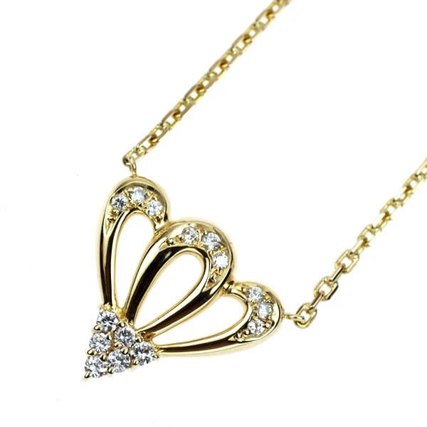 K18YG DIAMOND PENDANT NECKLACE: K18YG diamond pendant necklace Brand: None Type: pendant necklace Material: K18YG, Main Stone/Creation Natural Color: Yellow Gold Size: Necklace: Chain Length 39.5cm Accessories: None Accessories