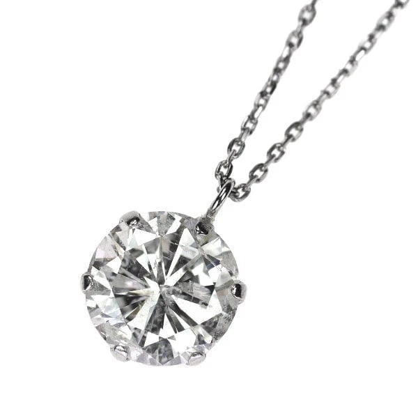 PT900/ PT850 DIAMOND PENDANT NECKLACE: Pt900/ Pt850 Diamond Pendant Necklace Brand: None Type: pendant necklace Material: Pt900/Pt850, Main Stone/Creation Natural Color: Silver Size: Necklace: Chain Length 40cm Accessories: None