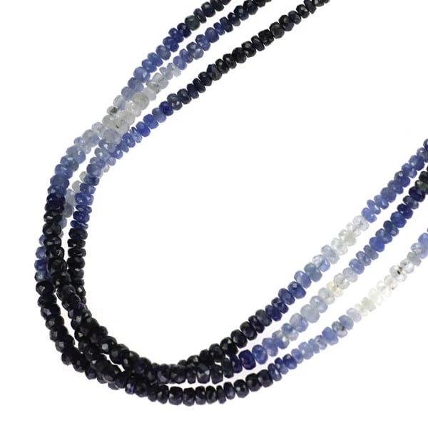 SV BLUE/WHITE SAPPHIRE SET NECKLACE: SV blue/white sapphire set necklace Brand: None Type: necklaces Material: SV blue/white, Main Stone/Creation Sapphire Color: Blue/White Size: Necklace: Chain Length 89cm Accessories: None