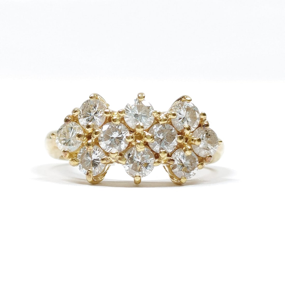 JEWELRY RING NATURAL DIAMOND GOLD: Jewelry Ring Natural Diamond Gold Brand: Unbranded Type: Ring Material: Gold, Color: Yellow Gold Size: US 5 Accessories: None Accessories Notice: When purchasing pre-owned goods, please re
