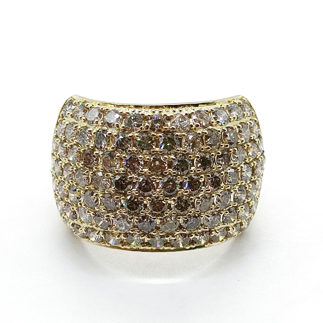 JEWELRY RING NATURAL DIAMOND GOLD: Jewelry Ring Natural Diamond Gold Brand: Unbranded Type: Ring Material: Gold, Color: Yellow Gold Size: US 6 1/4 Accessories: None Accessories Notice: When purchasing pre-owned goods, pleas