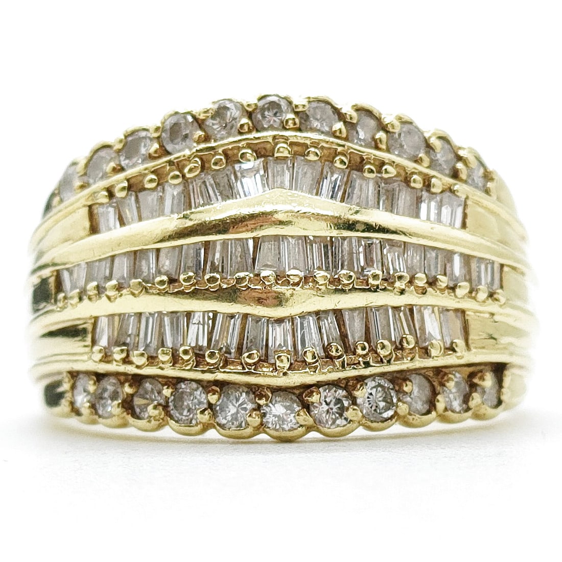 JEWELRY RING NATURAL DIAMOND: Jewelry Ring Natural Diamond Brand: Unbranded Type: Ring Material: Gold, Color: Yellow Gold Size: US 8 1/4 Accessories: None Accessories Notice: When purchasing pre-owned goods, please ref