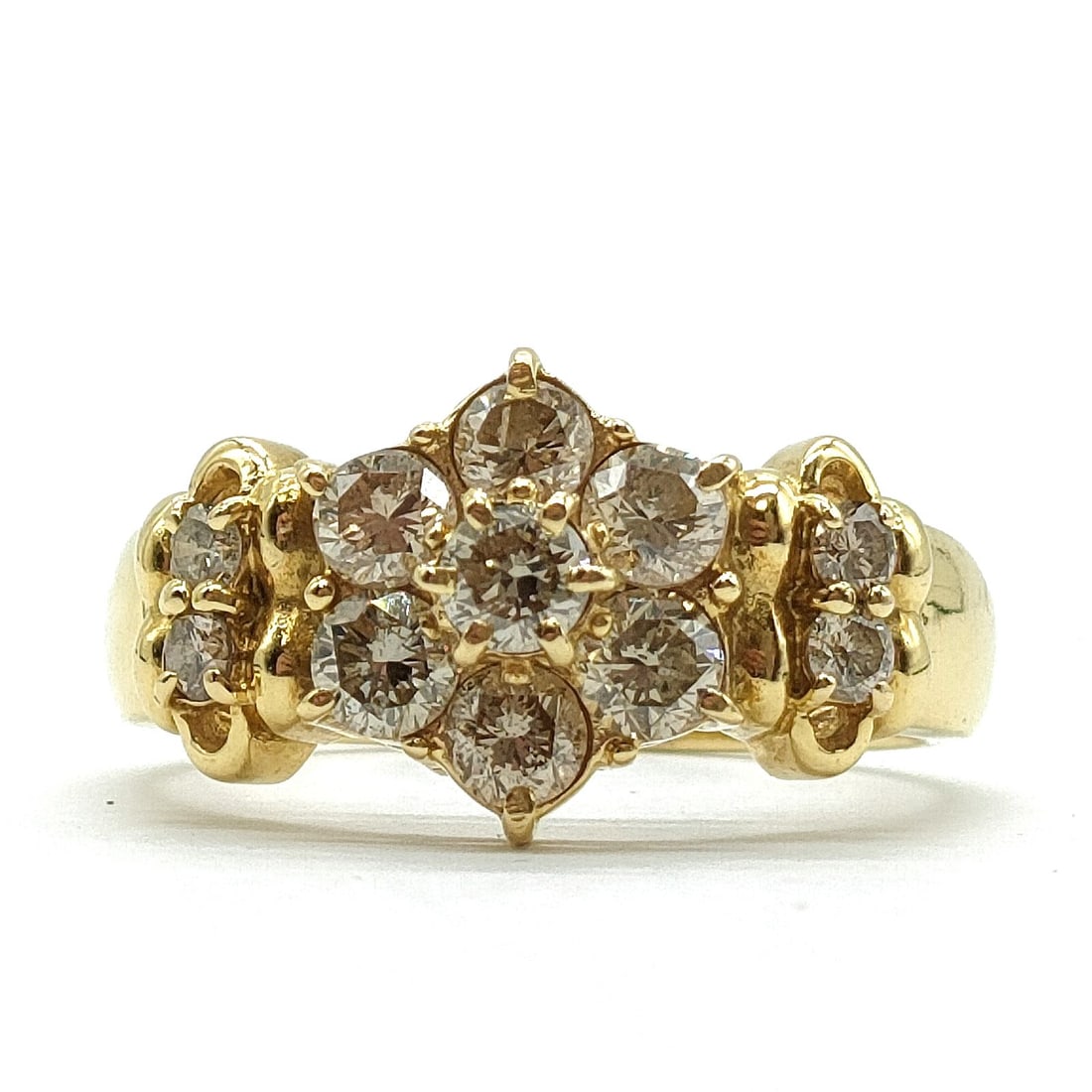JEWELRY RING NATURAL DIAMOND GOLD: Jewelry Ring Natural Diamond Gold Brand: Unbranded Type: Ring Material: Gold, Color: Yellow Gold Size: US 5 3/4 Accessories: None Accessories Notice: When purchasing pre-owned goods, pleas