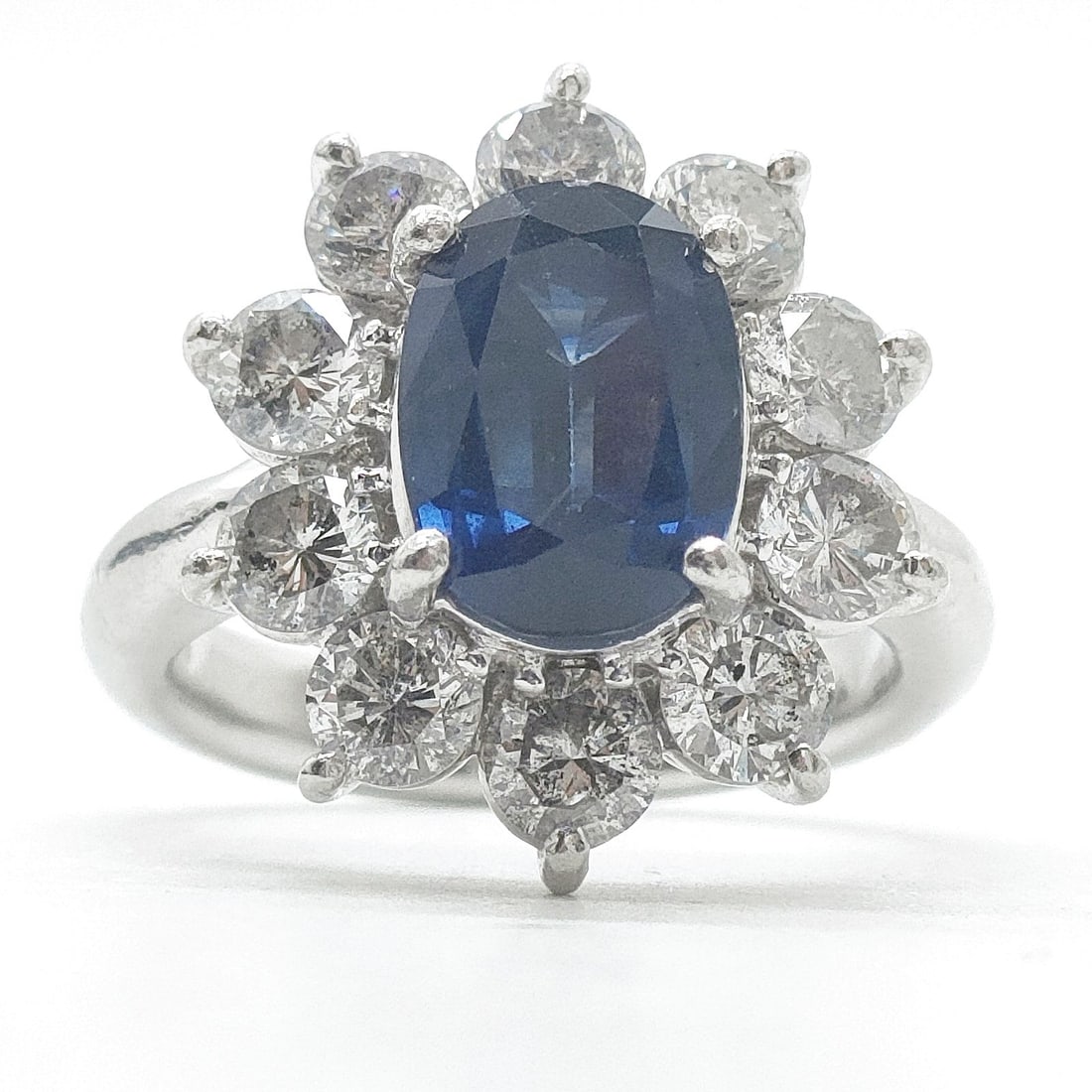 JEWELRY RING SAPPHIRE PLATINUM: Jewelry Ring Sapphire Platinum Brand: Unbranded Type: Ring Material: Platinum, Main Stone/Creation Sapphire Color: Platinum Size: US 5 3/8 Accessories: None Accessories Notice: When purcha