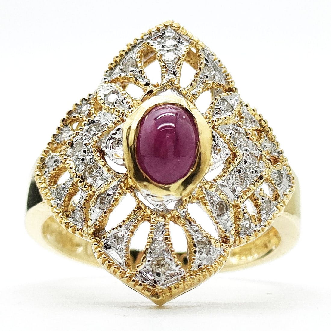 JEWELRY RING RUBY GOLD YELLOW GOLD PINKS (1 of 2)