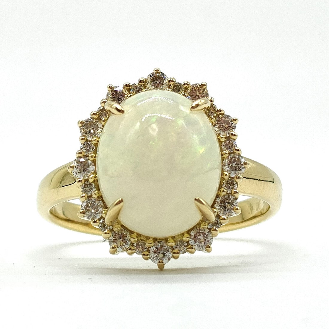 JEWELRY RING OPAL 3CT GOLD YELLOW GOLD WHITES: Jewelry Ring Opal 3ct Gold Yellow Gold Whites Brand: Unbranded Type: Ring Material: Gold, Main Stone/Creation Opal Color: Yellow Gold Size: US 9 1/8 Accessories: None Accessories Notice: W