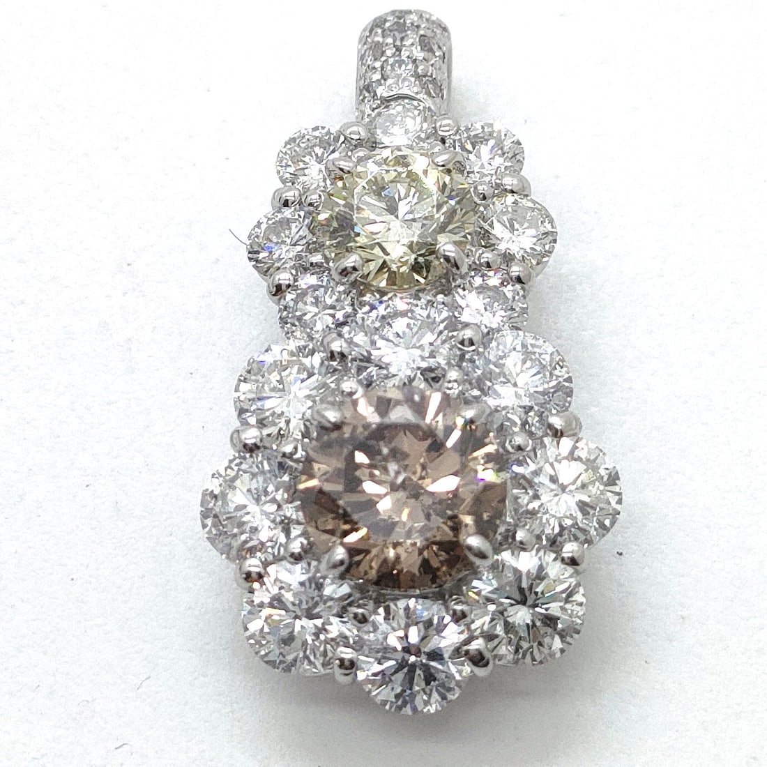 JEWELRY PENDANT HEAD NATURAL DIAMOND PLATINUM (1 of 3)