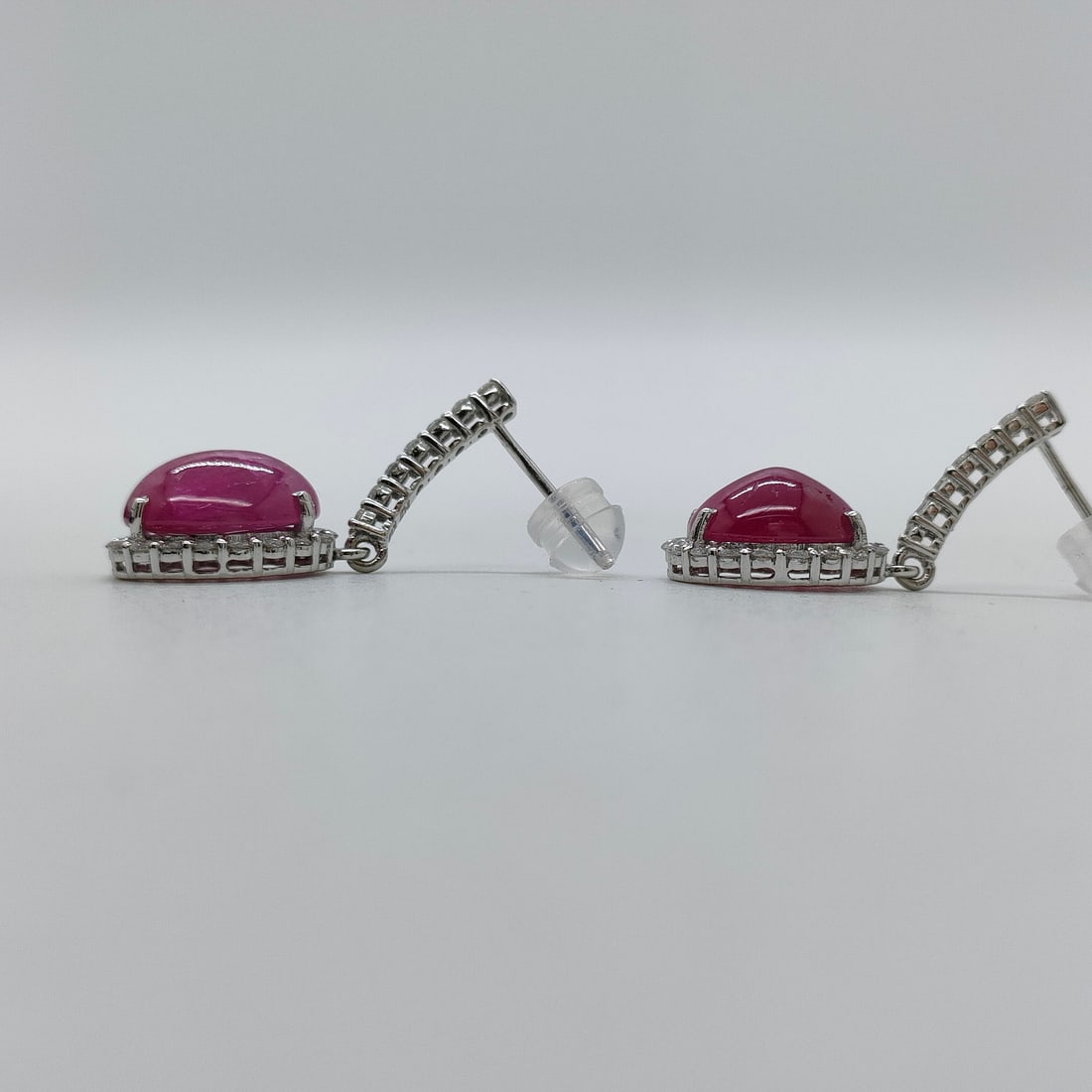 JEWELRY PIERCED EARRING RUBY GOLD - 2