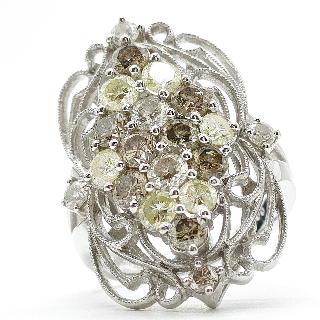 JEWELRY RING NATURAL DIAMOND WHITE GOLD: Jewelry Ring Natural Diamond White Gold Brand: Unbranded Type: Ring Material: White gold, Color: White gold Size: US 7 Accessories: None Accessories Notice: When purchasing pre-owned goods