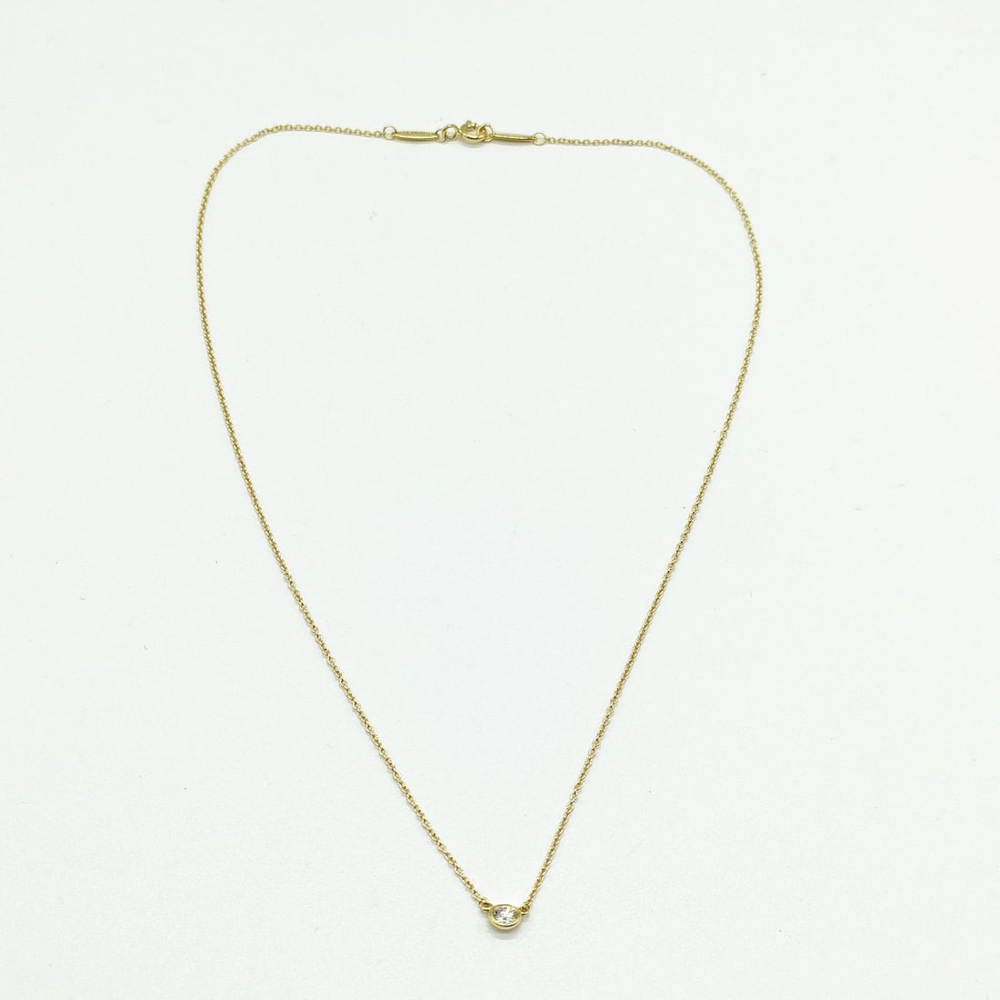 TIFFANY NECKLACE BY THE YARD PERETTI NATURAL DIAMOND GOLD: Tiffany Necklace By the yard Peretti Natural Diamond Gold Brand: Tiffany and Co. Type: Necklace Material: Gold, Color: Yellow Gold Size: Pendant Size : 0.42X0.45 cm / 0.16X0.17 inch Chain Size : 40 cm