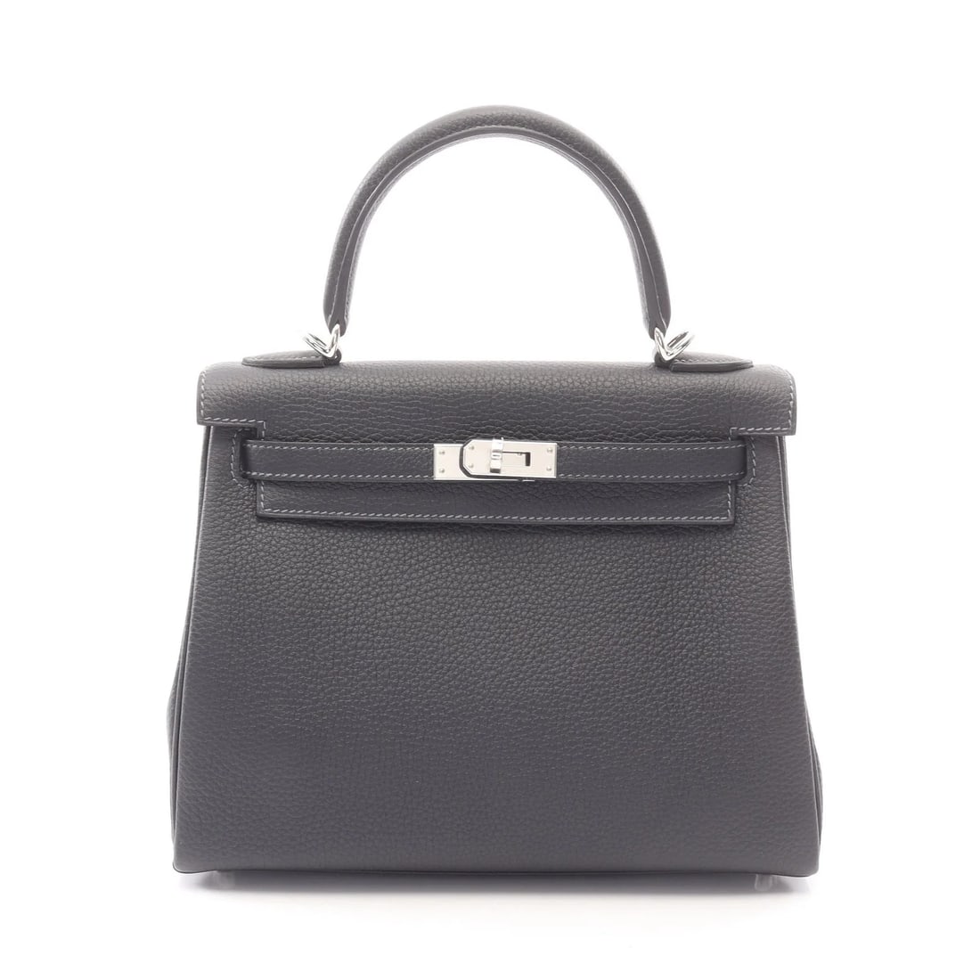HERMES KELLY 25 2WAY HANDBAG NAVY LEATHER: Hermes Kelly 25 2WAY Handbag Navy Leather Brand: Hermes Type: Handbag Material: Leather Color: Navy Size: W24.5cm x H19cm x D9.5cm Accessories: None Accessories Notice: When purchasing pre
