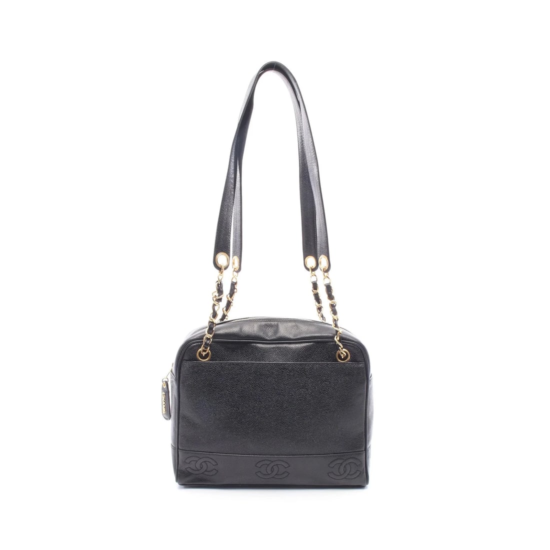 CHANEL COCO MARK SHOULDER BAG BLACK LEATHER: Chanel Coco Mark Shoulder Bag Black Leather Brand: Chanel Type: Shoulder Bag Material: Leather Color: Black Size: W29cm x H23cm x D8cm Accessories: None Accessories Notice: When purchasing pre-owned