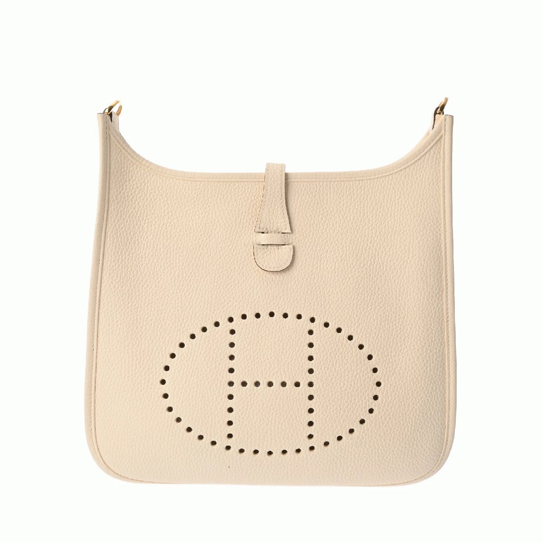 HERMES PM SHOULDER BAG CLEMENCE LEATHER GOLD: Hermes PM Shoulder Bag Clemence Leather Gold Brand: Hermes Type: Shoulder Bag Material: Clemence Leather Color: Gold Size: W 29.5cm / H 27.5cm / D 9cm Accessories: None Accessories Notice: