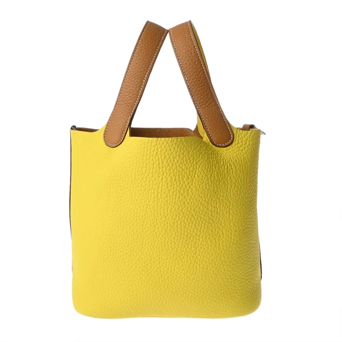 HERMES PICOTIN HANDBAG CLEMENCE LEATHER SILVER: Hermes Picotin Handbag Clemence Leather Silver Brand: Hermes Type: Handbag Material: Clemence Leather Color: Silver Size: W 18cm / H 19cm / D 13.5cm Accessories: None Accessories Notice: W