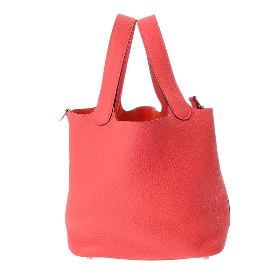 HERMES PICOTIN HANDBAG CLEMENCE LEATHER SILVER (1 of 6)