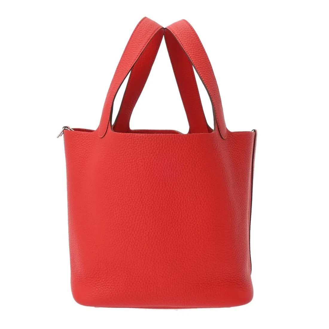 HERMES PICOTIN HANDBAG CLEMENCE LEATHER SILVER: Hermes Picotin Handbag Clemence Leather Silver Brand: Hermes Type: Handbag Material: Clemence Leather Color: Silver Size: W 22cm / H 22cm / D 17.5cm Accessories: None Accessories Notice: W