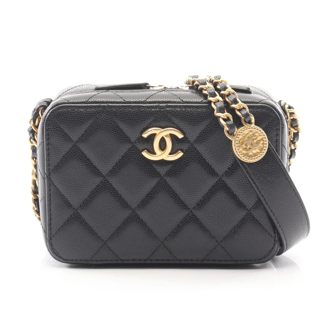 CHANEL MATELASSE SHOULDER BAG BLACK LEATHER: Chanel Matelasse Shoulder Bag Black Leather Brand: Chanel Type: Shoulder Bag Material: Leather Color: Black Size: W14cm x H10cm x D6cm Accessories: None Accessories Notice: When purchasing
