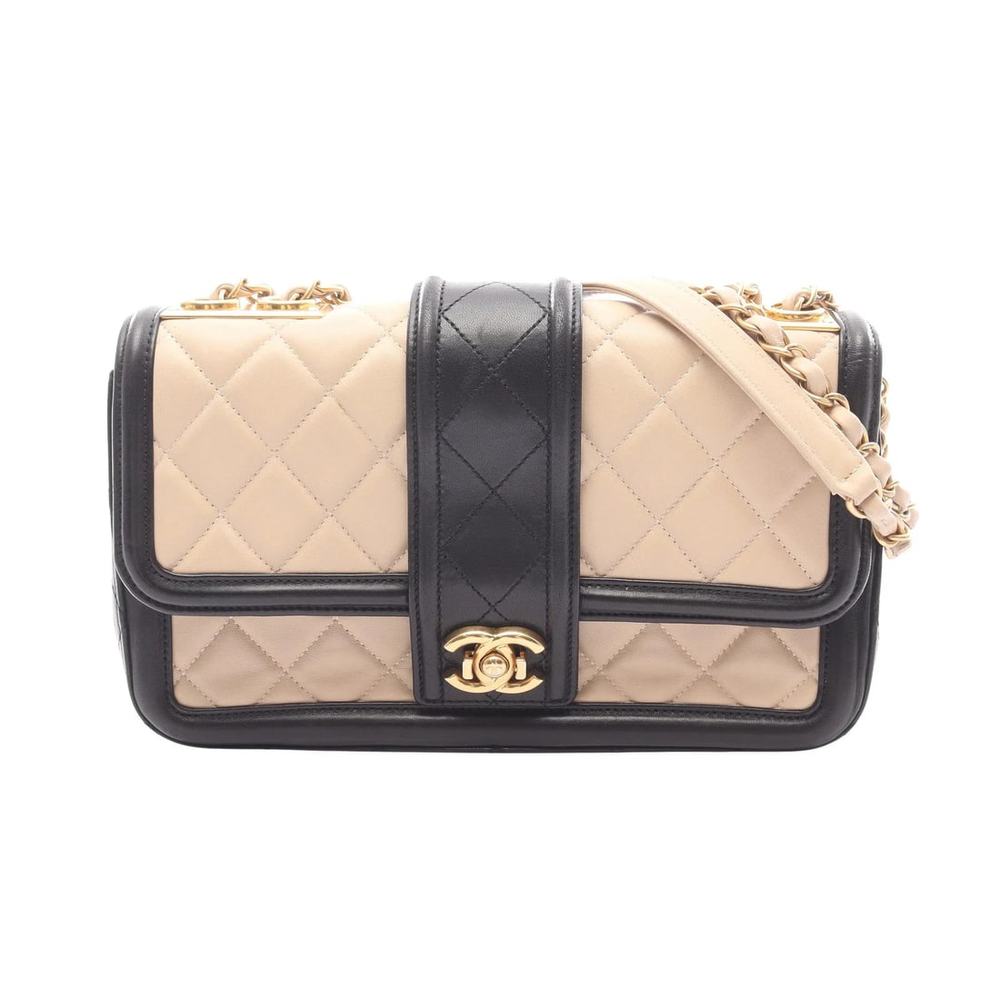 CHANEL MATELASSE SHOULDER BAG BLACK LAMBSKIN LEATHER: Chanel Matelasse Shoulder Bag Black Lambskin Leather Brand: Chanel Type: Shoulder Bag Material: Lambskin Leather Color: Black Size: W26cm x H16cm x D7cm Accessories: None Accessories Notic