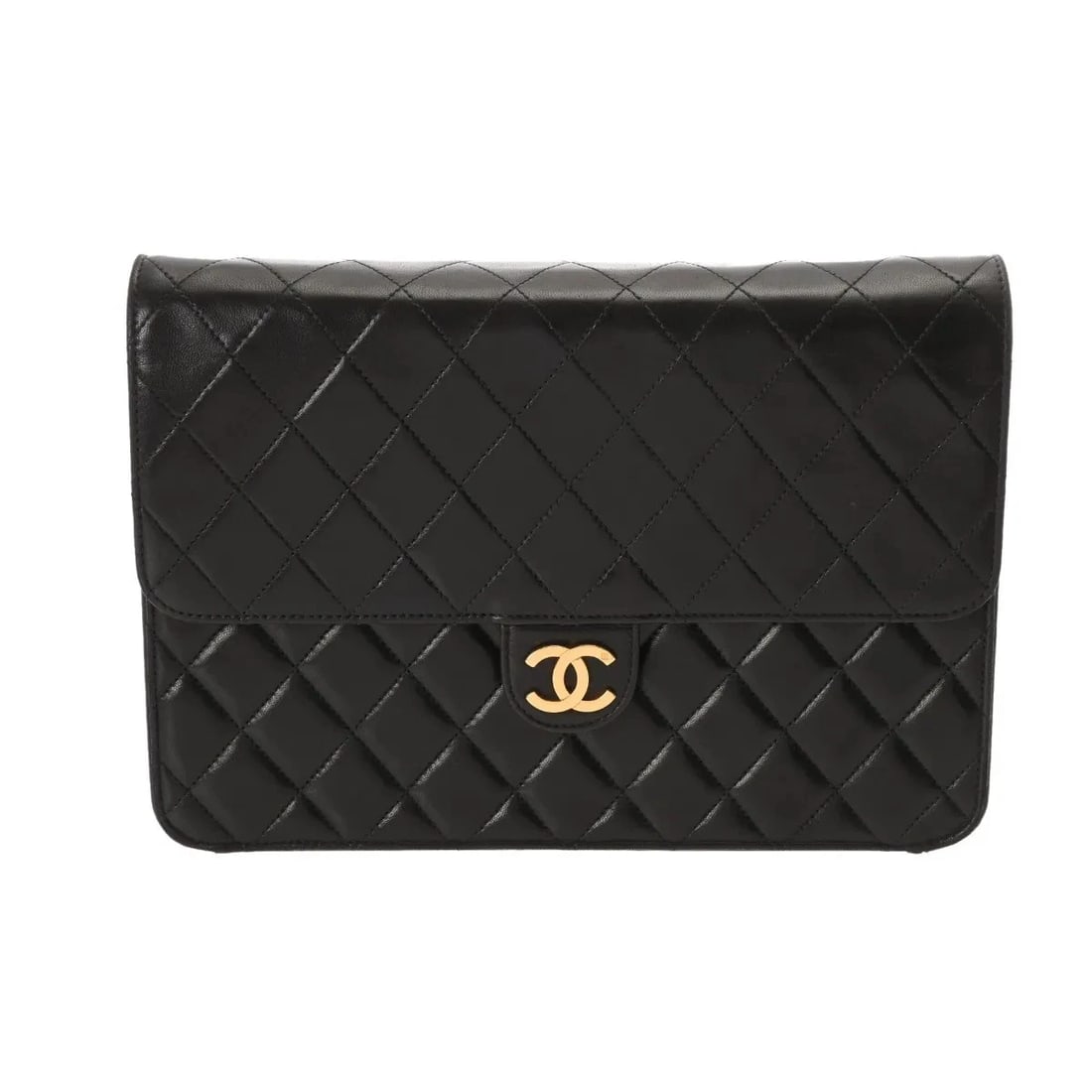 CHANEL HANDBAG SHOULDER BAG LAMBSKIN BLACK, GOLD: Chanel Handbag Shoulder Bag Lambskin Black, Gold Brand: Chanel Type: Shoulder Bag Material: Lambskin Color: Black, Gold Size: W 25cm / H 17.5cm / D 4cm Accessories: None Accessories Notice