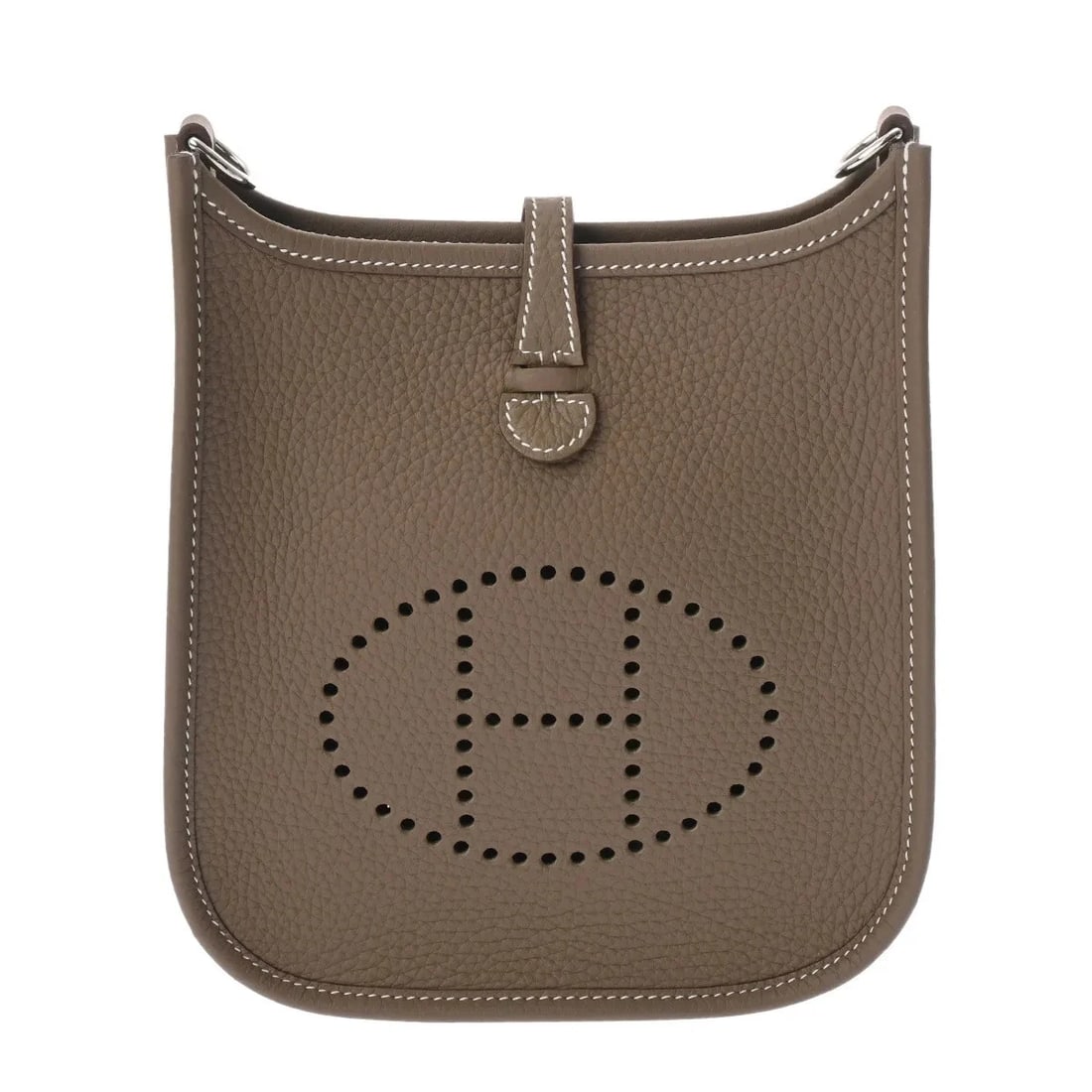 HERMES TPM SHOULDER BAG CLEMENCE LEATHER SILVER: Hermes TPM Shoulder Bag Clemence Leather Silver Brand: Hermes Type: Shoulder Bag Material: Clemence Leather Color: Silver Size: W 17cm / H 17cm / D 5.5cm Accessories: None Accessories Noti
