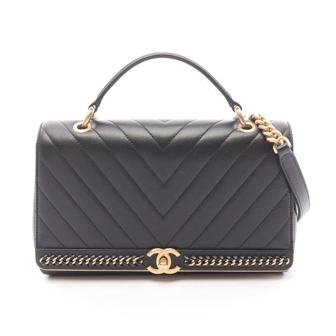 CHANEL V STITCH SHOULDER BAG BLACK LAMBSKIN LEATHER: Chanel V Stitch Shoulder Bag Black Lambskin Leather Brand: Chanel Type: Shoulder Bag Material: Lambskin Leather Color: Black Size: W26cm x H17cm x D8cm Accessories: None Accessories Notice