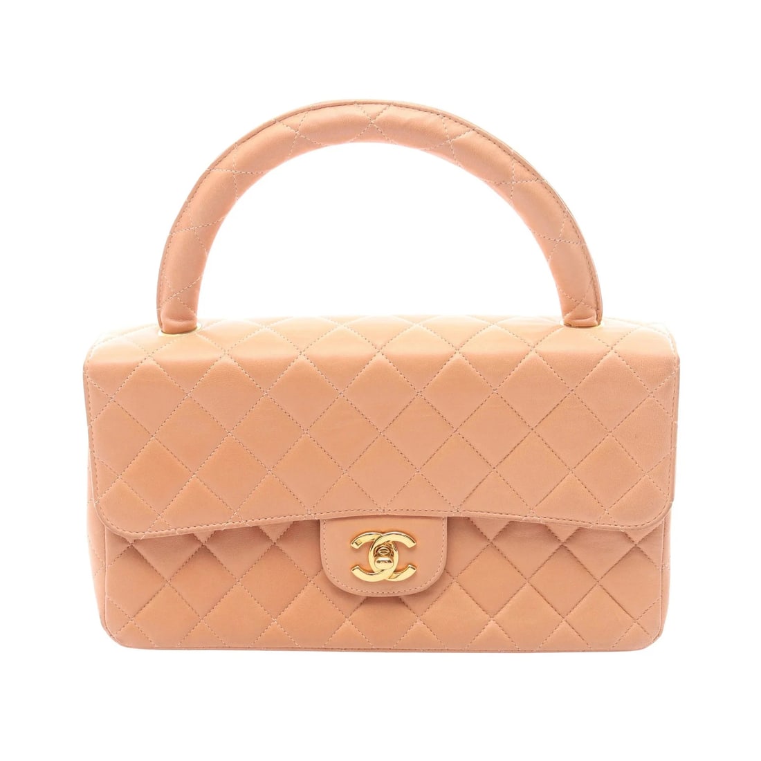 CHANEL MATELASSE HANDBAG ORANGE LAMBSKIN LEATHER: Chanel Matelasse Handbag Orange Lambskin Leather Brand: Chanel Type: Handbag Material: Lambskin Leather Color: Orange Size: W26cm x H14cm x D6.5cm Accessories: None Accessories Notice: Whe