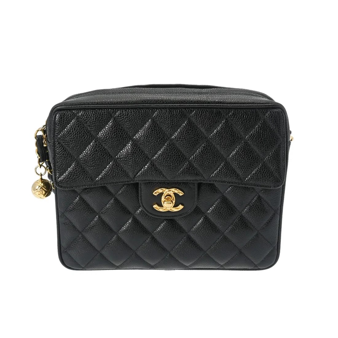 CHANEL HANDBAG SHOULDER BAG CAVIAR SKIN BLACK, GOLD: Chanel Handbag Shoulder Bag Caviar Skin Black, Gold Brand: Chanel Type: Shoulder Bag Material: Caviar Skin Color: Black, Gold Size: W 23cm / H 17cm / D 7cm Accessories: None Accessories No