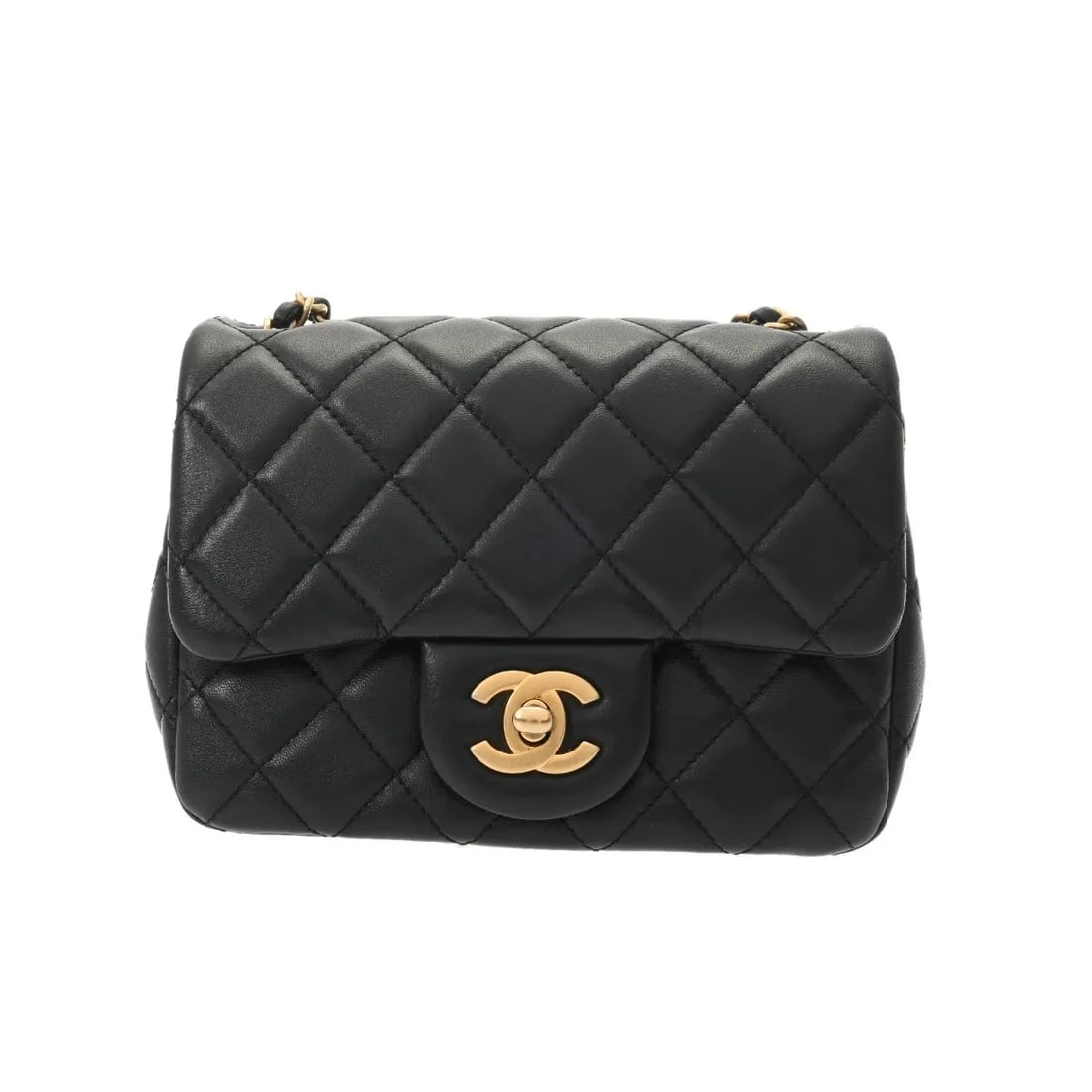 CHANEL HANDBAG SHOULDER BAG LAMBSKIN BLACK, GOLD: Chanel Handbag Shoulder Bag Lambskin Black, Gold Brand: Chanel Type: Shoulder Bag Material: Lambskin Color: Black, Gold Size: W 17cm / H 13cm / D 7cm Accessories: None Accessories Notice: