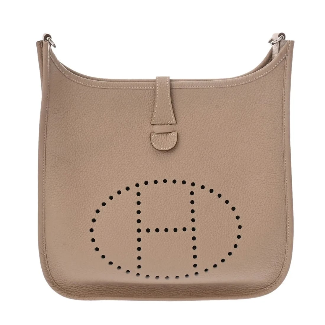 HERMES PM SHOULDER BAG CLEMENCE LEATHER SILVER: Hermes PM Shoulder Bag Clemence Leather Silver Brand: Hermes Type: Shoulder Bag Material: Clemence Leather Color: Silver Size: W 29cm / H 27cm / D 9.5cm Accessories: None Accessories Notic