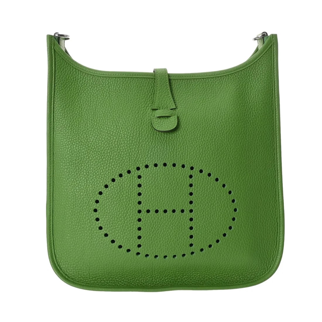 HERMES PM SHOULDER BAG CLEMENCE LEATHER SILVER: Hermes PM Shoulder Bag Clemence Leather Silver Brand: Hermes Type: Shoulder Bag Material: Clemence Leather Color: Silver Size: W 29cm / H 27cm Accessories: None Accessories Notice: When pu