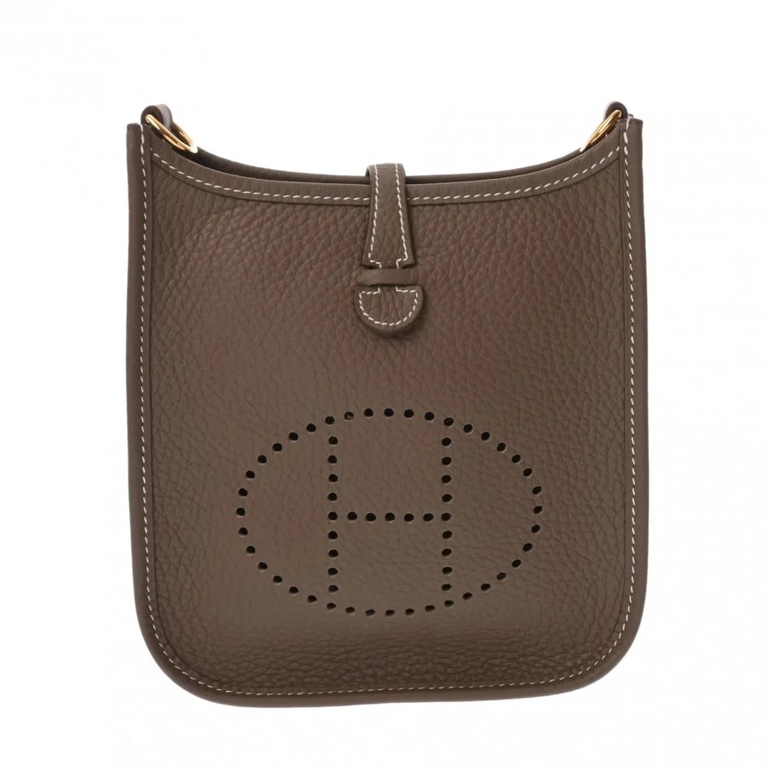 HERMES TPM SHOULDER BAG CLEMENCE LEATHER SILVER: Hermes TPM Shoulder Bag Clemence Leather Silver Brand: Hermes Type: Shoulder Bag Material: Clemence Leather Color: Silver Size: W 17cm / H 18cm / D 5.5cm Accessories: None Accessories Noti