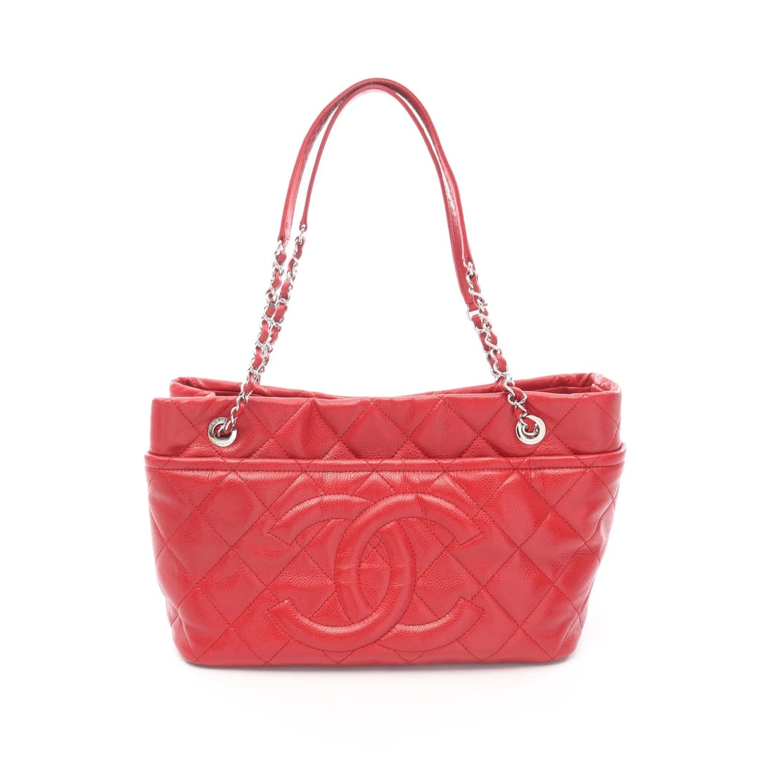 CHANEL MATELASSE SHOULDER BAG RED LEATHER: Chanel Matelasse Shoulder Bag Red Leather Brand: Chanel Type: Shoulder Bag Material: Leather Color: Red Size: W30cm x H20.5cm x D15cm Accessories: None Accessories Notice: When purchasing