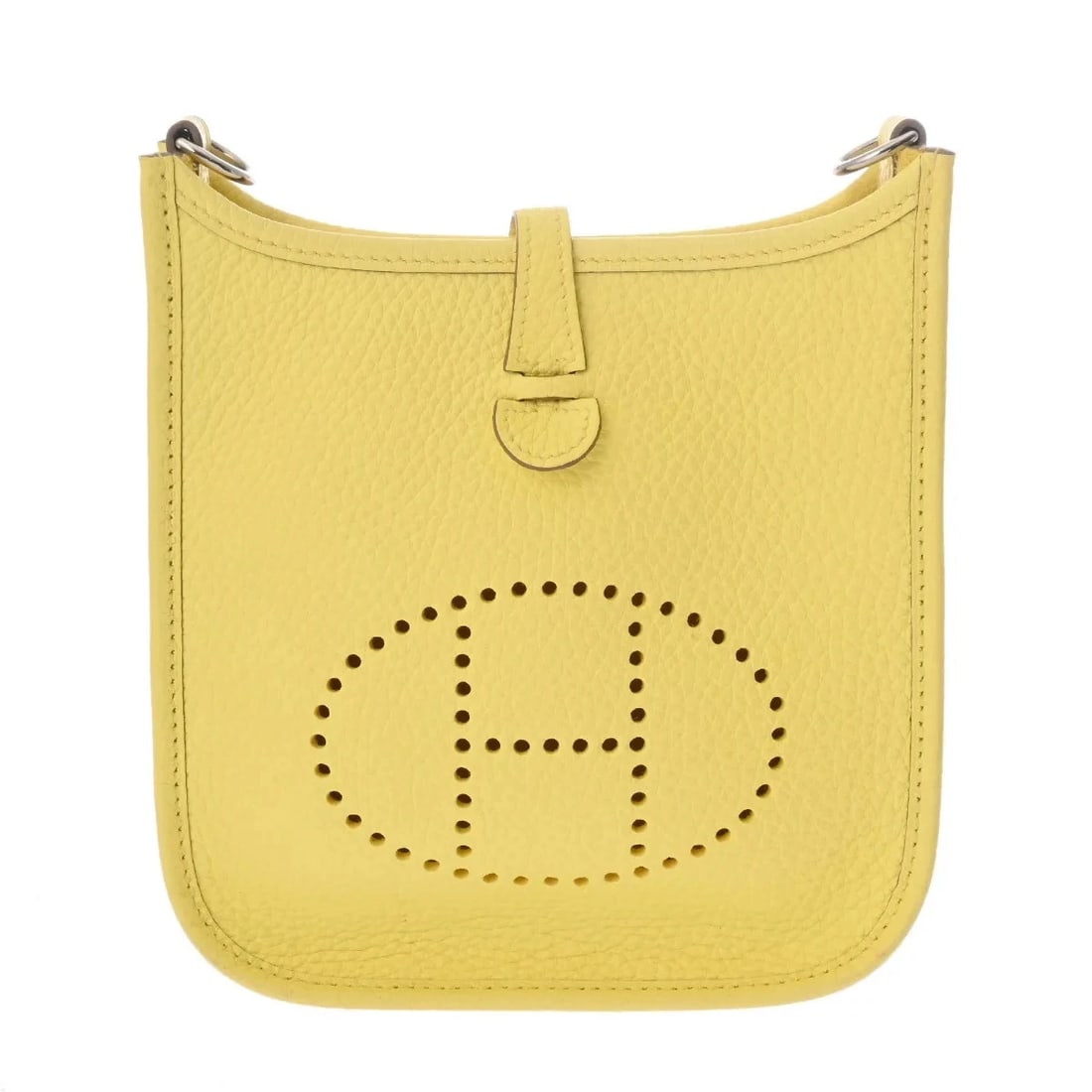 HERMES TPM SHOULDER BAG CLEMENCE LEATHER SILVER: Hermes TPM Shoulder Bag Clemence Leather Silver Brand: Hermes Type: Shoulder Bag Material: Clemence Leather Color: Silver Size: W 17cm / H 17cm / D 5.5cm Accessories: None Accessories Noti