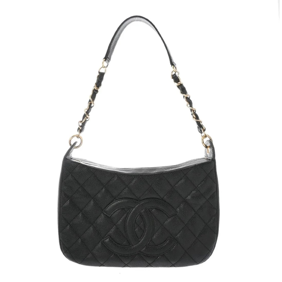 CHANEL HANDBAG SHOULDER BAG CAVIAR SKIN BLACK, GOLD: Chanel Handbag Shoulder Bag Caviar Skin Black, Gold Brand: Chanel Type: Shoulder Bag Material: Caviar Skin Color: Black, Gold Size: W 25cm / H 18cm / D 9cm Accessories: None Accessories No