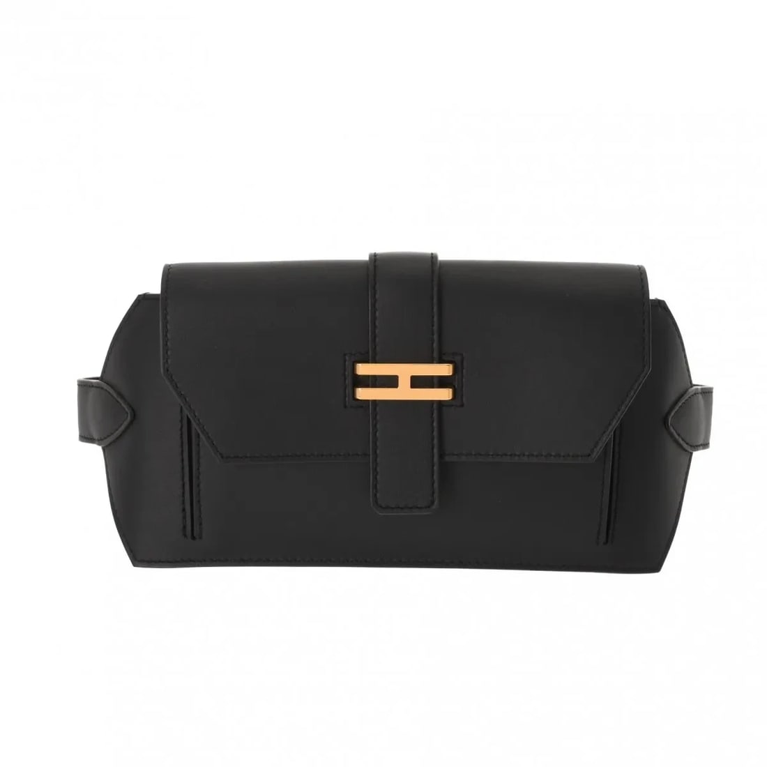HERMES HANDBAG BELT BAG SWIFT LEATHER / EPSOM LEATHER BLACK, GOLD: Hermes Handbag Belt Bag Swift Leather / Epsom Leather Black, Gold Brand: Hermes Type: Belt Bag Material: Swift Leather / Epsom Leather Color: Black, Gold Size: W 24cm / H 11.5cm / D 2cm Accessorie