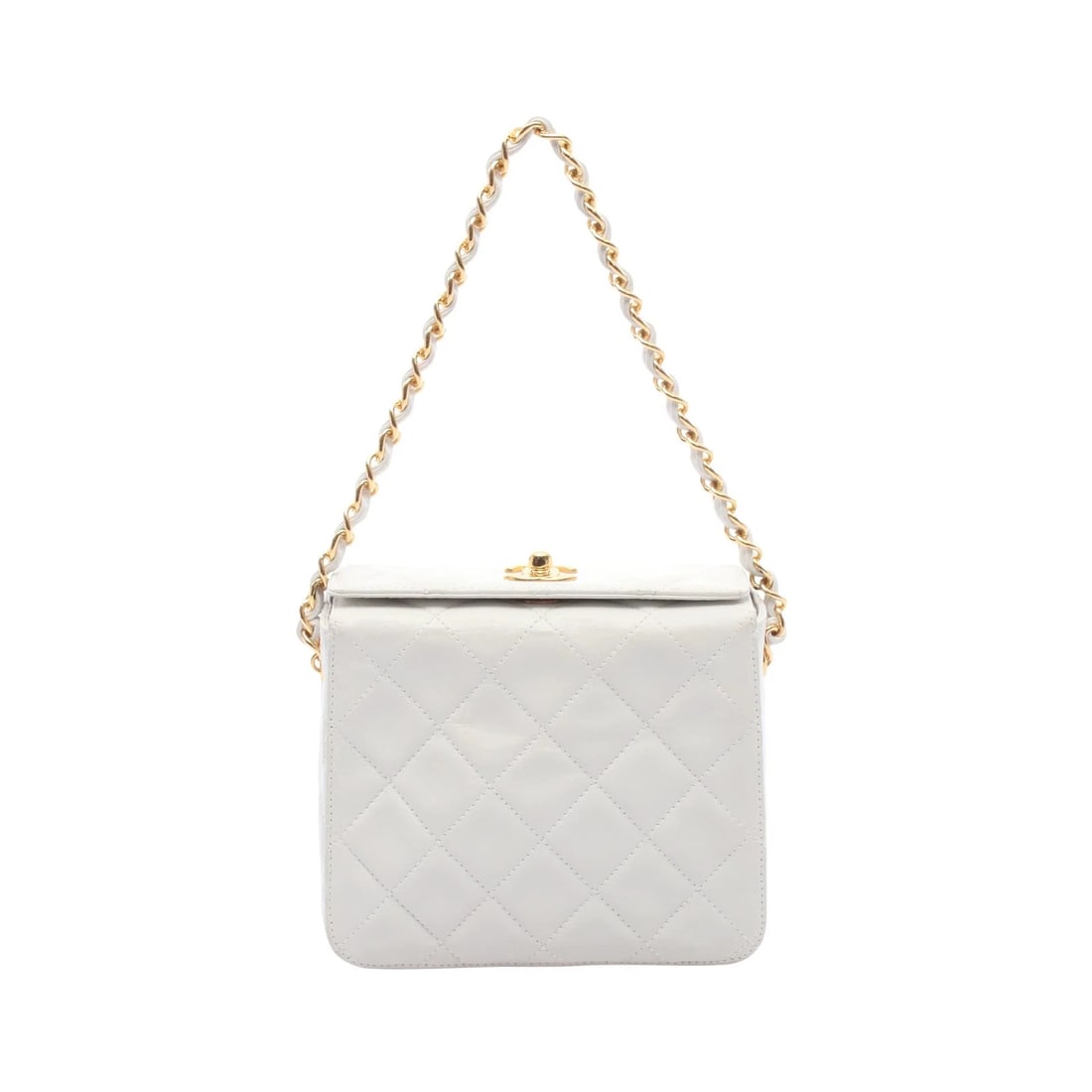 CHANEL MATELASSE HANDBAG WHITE LAMBSKIN LEATHER (1 of 6)