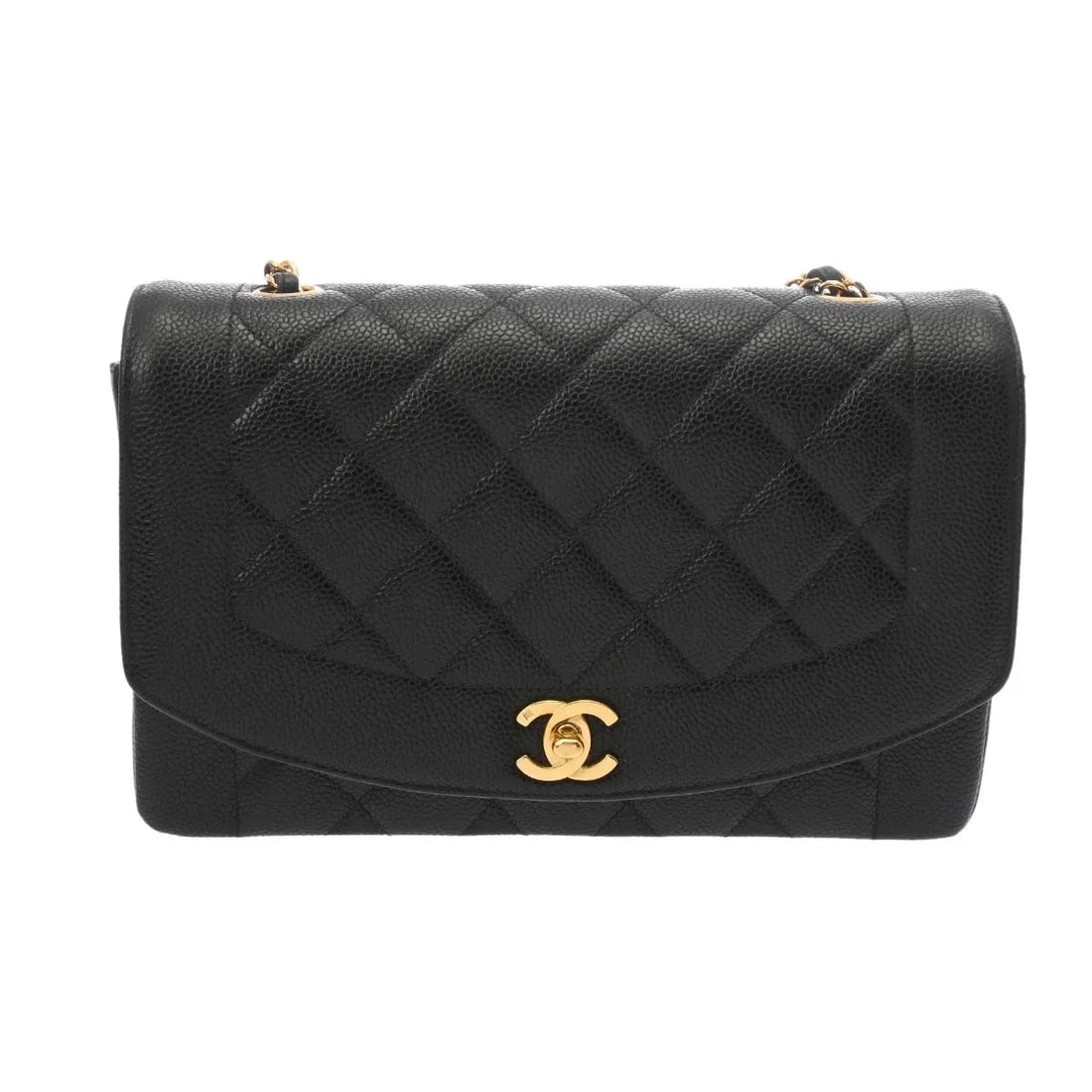 CHANEL SHOULDER BAG GRAINED LEATHER BLACK: Chanel Shoulder Bag Grained Leather Black Brand: Chanel Type: Shoulder Bag Material: Grained Leather Color: Black, Gold Size: W 24.5cm / H 16cm / D 8cm Accessories: None Accessories Notice