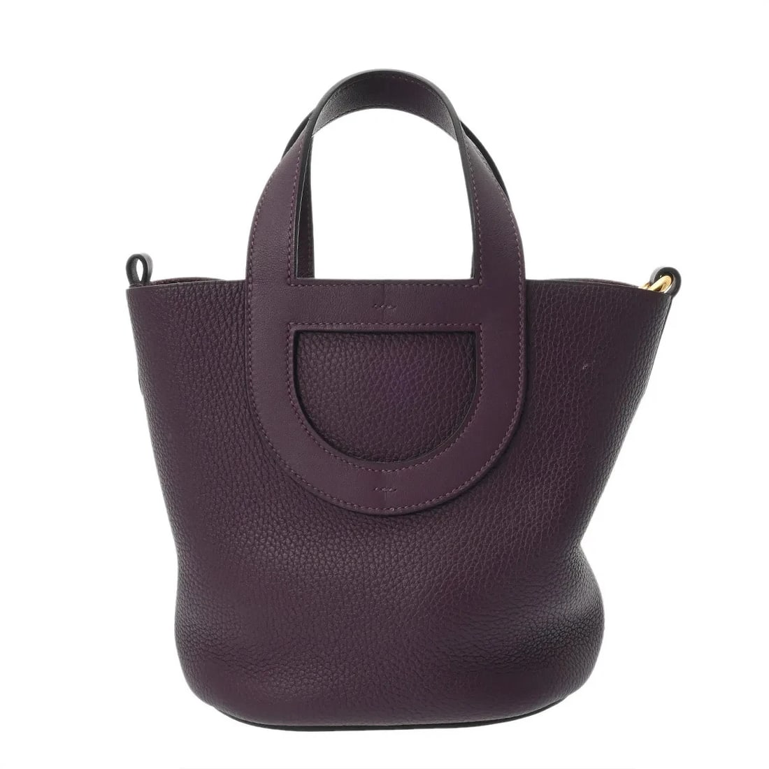 HERMES HANDBAG HANDBAG CLEMENCE LEATHER / SWIFT LEATHER GOLD (1 of 6)