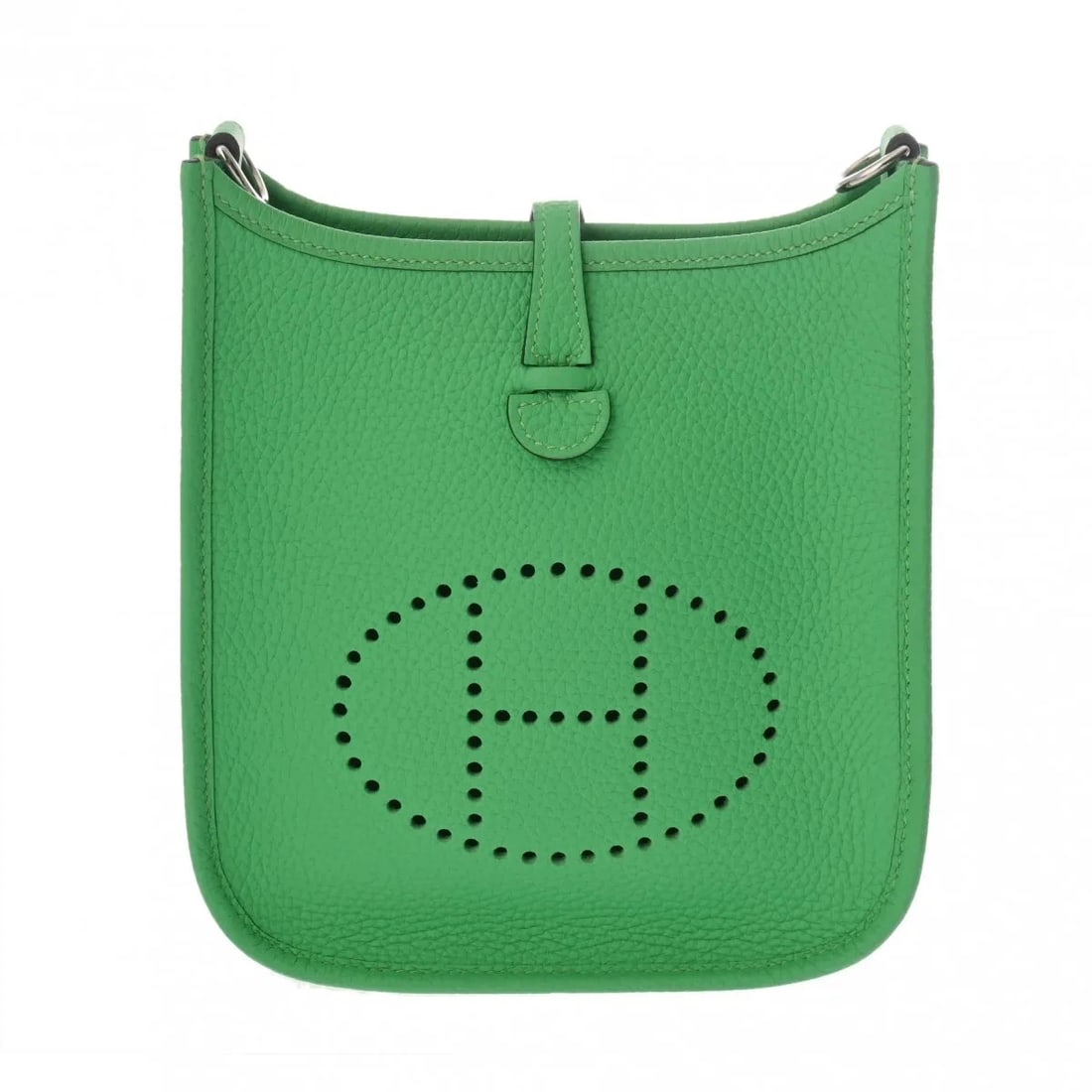 HERMES TPM SHOULDER BAG CLEMENCE LEATHER SILVER: Hermes TPM Shoulder Bag Clemence Leather Silver Brand: Hermes Type: Shoulder Bag Material: Clemence Leather Color: Silver Size: W 17cm / H 18cm / D 5.5cm Accessories: None Accessories Noti