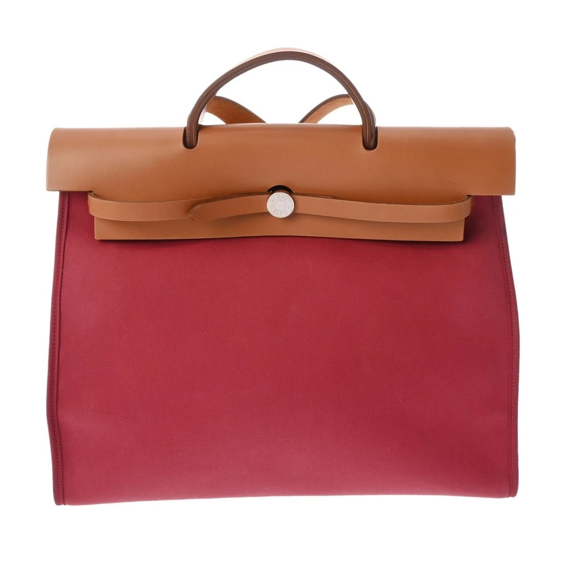 HERMES MM 2WAY HANDBAG TOILE SILVER: Hermes MM 2WAY Handbag Toile Silver Brand: Hermes Type: Handbag Material: Toile Color: Silver Size: W 39cm / H 33cm / D 14cm Accessories: None Accessories Notice: When purchasing pre-owned